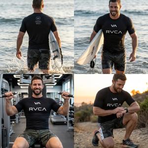 最短翌日配達 RVCA メンズ ラッシュガード...の詳細画像5