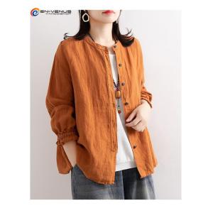 涼しい 綿麻 シャツ レディース ブラウス 春...の詳細画像5