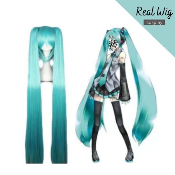 ウィッグ コスプレ 初音ミク風 ロング スカイブルー 耐熱 本格アニメ衣装 人気 レディース ハロウ...