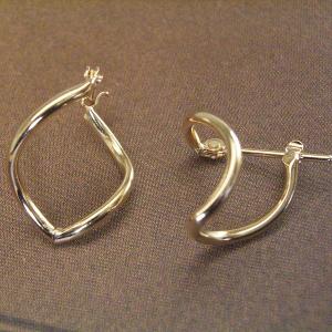 上質18金 フープピアス アクセサリー 18金...の詳細画像1