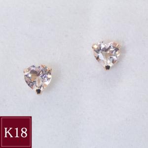 ピアス アクセサリー k18pg 18金ピンクゴールド モルガナイト 計0.30ct ハートシェイプカット ハート 2営業日前後の発送予定｜venusjewelry