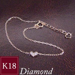 ダイヤモンド ハート ブレスレット K10 ピンク ゴールド