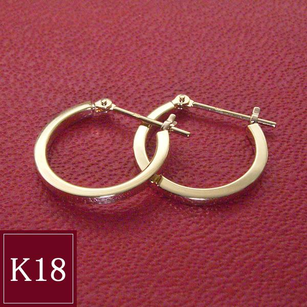 ピアス アクセサリー k18 K18 18金 フープピアス 地金 2営業日前後の発送予定