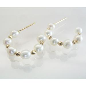 ピアス アクセサリー k18 18金 パール ...の詳細画像3