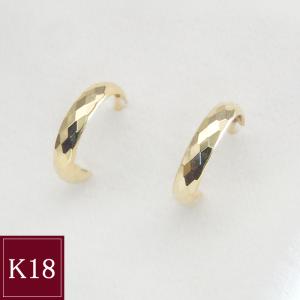 18金 K18 18k K18PG ピンクゴールド ピアス フープピアス 大きめピアス