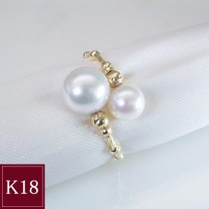 リング 指輪 フリーサイズ K18 本真珠 あこや アコヤ パール 真珠 2営業日前後の発送予定｜venusjewelry
