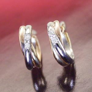 ピアス トリニティ 天然 ダイヤモンド k18...の詳細画像2