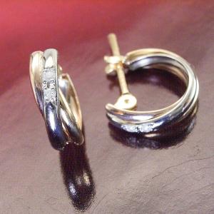 ピアス トリニティ 天然 ダイヤモンド k18...の詳細画像3