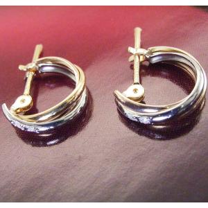 ピアス トリニティ 天然 ダイヤモンド k18...の詳細画像4
