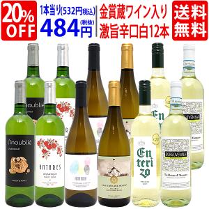 ワイン ワインセット ワイン誌高評価蔵や金賞蔵ワインも入った辛口白１２本セット 送料無料 飲み比べセット ギフト (6種類 各2本) 大人気 ^W0ZS79SE^