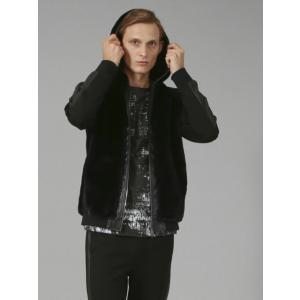 30%OFF コンビネーションボアパーカー ブラック 5351POUR LES HOMMES 535...