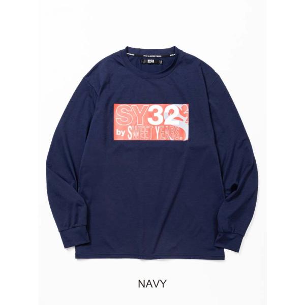 30%OFF 長袖Tシャツ ネイビー SY LOGO MIX LOGO BOX L/S TEE NA...