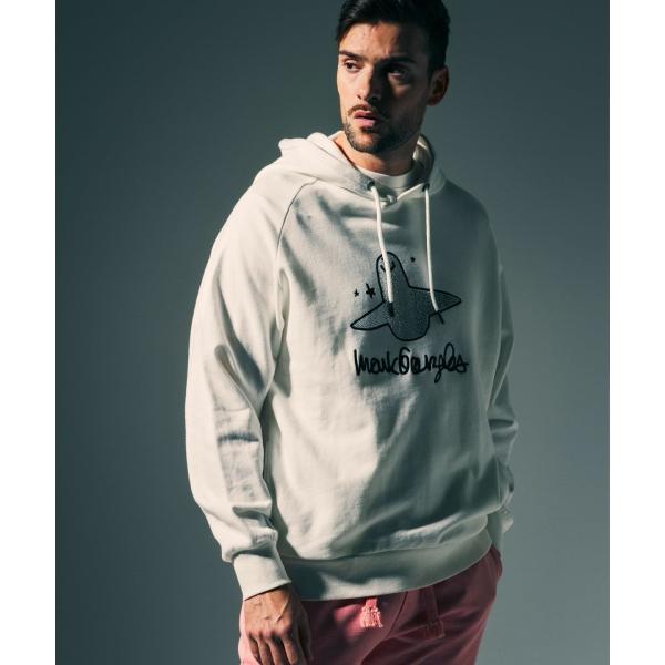 グラデーションラインストーンフーディー ホワイト 1PIU1UGUALE3 RELAX ウノピゥウノ...