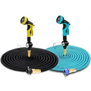 10m-30m VEROMAN 超強化 伸びるホース 伸縮ホース 散水ホース 高性能シャワーノズル 洗剤ボトル ホース収納ハンガー アタッチメント 収納袋 豪華6点セット