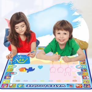 子供 お絵描きシート 水で描く 知育おもちゃ ぬりえ 水ペン 型板付き プレゼント ブルー VeroMan