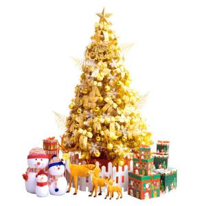 VeroMan クリスマスツリー ゴールド LEDライト オーナメント 飾り付き 豪華10点セット