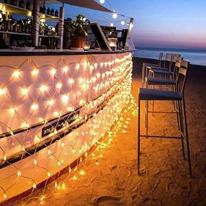 VeroMan クロスネットライト イルミネーション ソーラー ライト LED フェアリーライト ネオンライト リモコン付き 8点灯モード 防水 IP56 網 100球 1.5m×1.5m