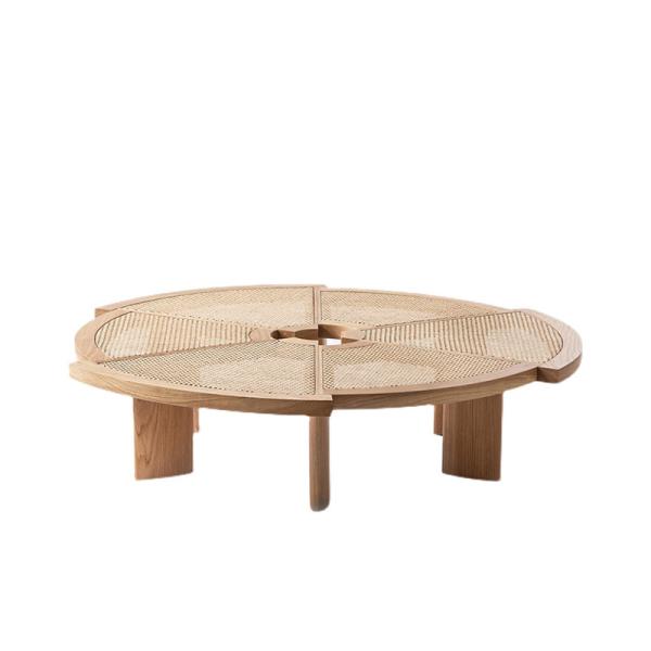 [直径100cm] VeroMan ラタン木製テーブル ラタンテーブル ラタン編み 木製 円卓 ラウ...