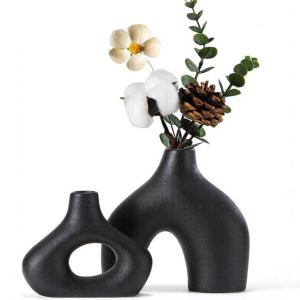 VeroMan 花瓶 一輪挿し 紙袋風 くしゃくしゃ 花 フラワーベース 陶器