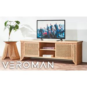 VeroMan テレビ台 木製 木 ラタン編み ラタン 藤 藤編み 収納棚 収納 棚 シンプル モダン レトロ 韓国インテリア 韓国家具[幅146cmx高さ50cm]