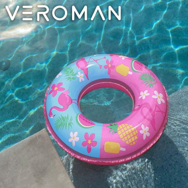 VeroMan 浮き輪 ピンク フラミンゴ モチーフ 大人 子供兼用 夏 可愛い おしゃれ 軽量 フ...
