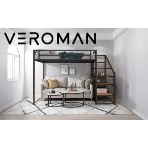 VeroMan 二段ベッド 鉄製2段ベッド 省スペースデザイン 階段式デザイン 個性的でスタイリッシュ 家庭用・子供部屋・ゲストルームに最適 韓国インテリア