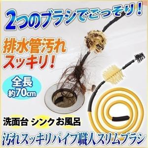 排水管のつまり ワイヤー 汚れスッキリパイプ職人 スリムブラ...