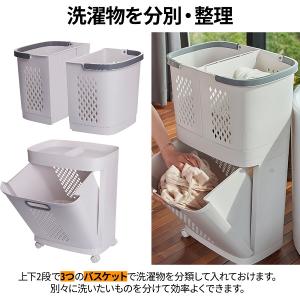 ランドリーバスケット 2段 洗濯カゴ メッシュ...の詳細画像1