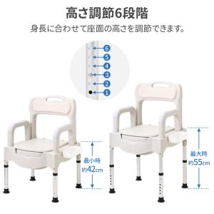 ポータブルトイレ 介護 簡易トイレ 防災 腰掛...の詳細画像3