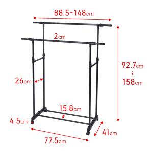 ハンガーラック スリム 2段 頑丈 おしゃれ ...の詳細画像1