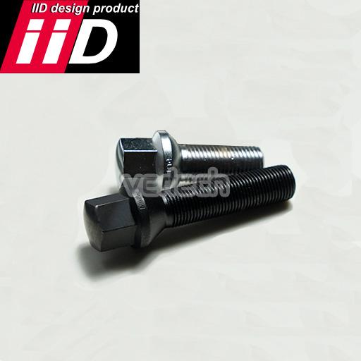 IID製 スペーサーボルト クローム ブラック ホイールボルト 10本 M14×P1.25 60°テ...