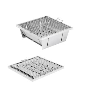 igt規格バーベキューコンロ　折りたたみ 卓上igtコンロ igtテーブル用 1.5ユニット 多人数対応 BBQ ステンレス製 アウトドア 木炭フードクリップ 収納袋付