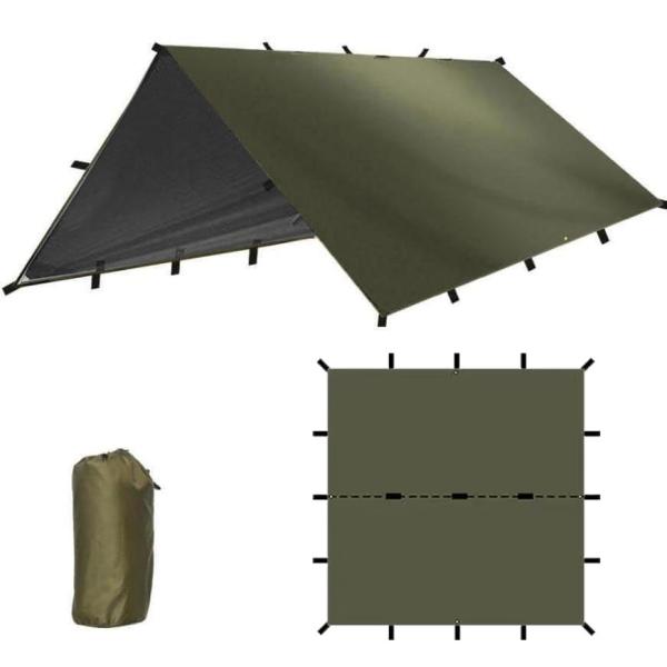 レクタタープ　タープ    キャンプタープ 天幕 日除けシェード ブラックコーディング仕様　210T...