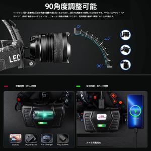LED ヘッドライト 充電式 防水 ヘッドラン...の詳細画像2