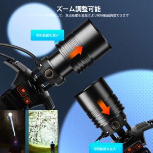 LED ヘッドライト 充電式 防水 ヘッドラン...の詳細画像3