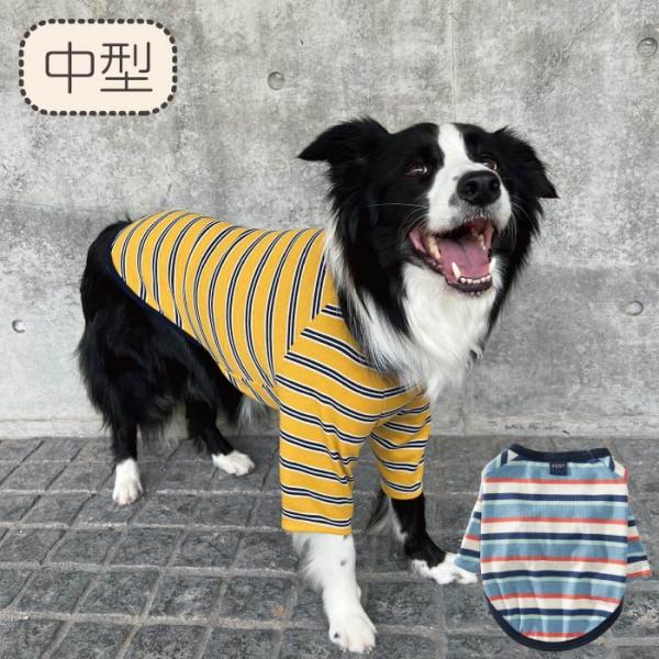 犬 服 VERY 2023秋冬ストレッチボーダーロングTシャツ 中型犬