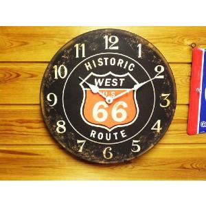 アメリカン レトロ 掛時計 US ROUTE66 ビンテージ 鉄製 カラフル