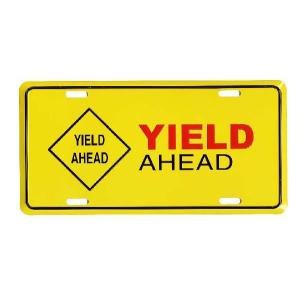 【在庫処分価格】前方に優先道路があります YIELD AHEAD ライセンスプレート アメリカ 雑貨 アメリカン雑貨