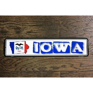 アイオワ州 IOWA ミニストリートサイン アメリカンブリキ看板 アメリカ雑貨 アメリカン雑貨|veryberry