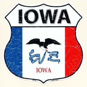 アイオワ州 IOWA 標識型 州旗柄 アメリカンブリキ看板 アメリカ 雑貨 アメリカン雑貨｜veryberry