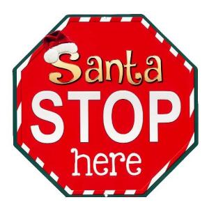 サンタクロース クリスマス系 Santa STOP here アメリカンブリキ看板 アメリカン雑貨 アメリカ 雑貨｜veryberry