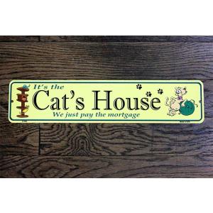 キャットハウス アメリカンブリキ看板 Cat's House ミニストリートサイン アメリカ 雑貨 アメリカン雑貨｜veryberry