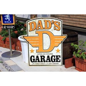 パパのガレージ 大型看板 DAD'S GARAGE レトロ調 アメリカンブリキ看板 メタルプレート｜veryberry