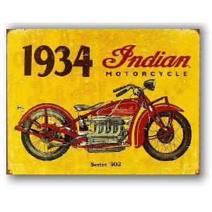インディアンモーターサイクル 1934 402シリーズ レトロ調 アメリカンブリキ看板 アメリカン雑貨 メタルプレート｜veryberry