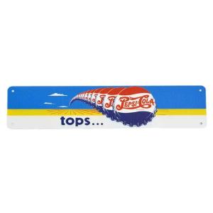 ペプシ TOPS 横長型 PEPSI COLA アメリカンブリキ看板 メタルプレート ストリートサイン｜veryberry