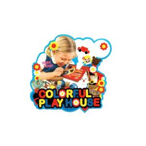 プレイハウス柄 アメリカンポップ系 ステッカー COLORFUL PLAY HOUSE アメリカンキッズ シール 雑貨｜veryberry