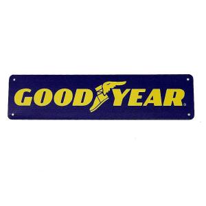 グッドイヤー ロゴ 横長型 約４０センチ GOOD YEAR ストリートサイン アメリカンブリキ看板 メタルプレート