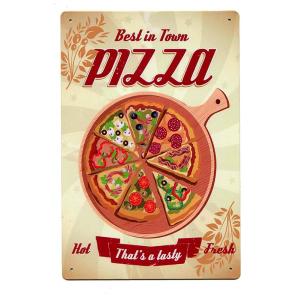 ピザ PIZZA That's a tasty ミニサイズ ピザ屋さん アメリカンブリキ看板 メタルプレート｜veryberry