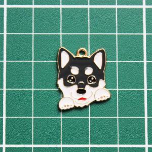 黒柴 柴犬 雑貨 チャーム パーツ メタル製 ...の詳細画像2