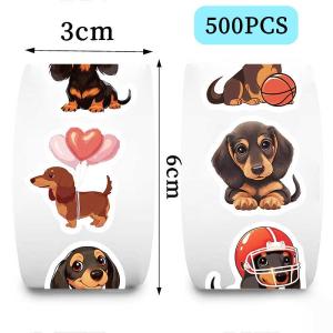 ダックスフンド 雑貨 ステッカー ロールステッ...の詳細画像1